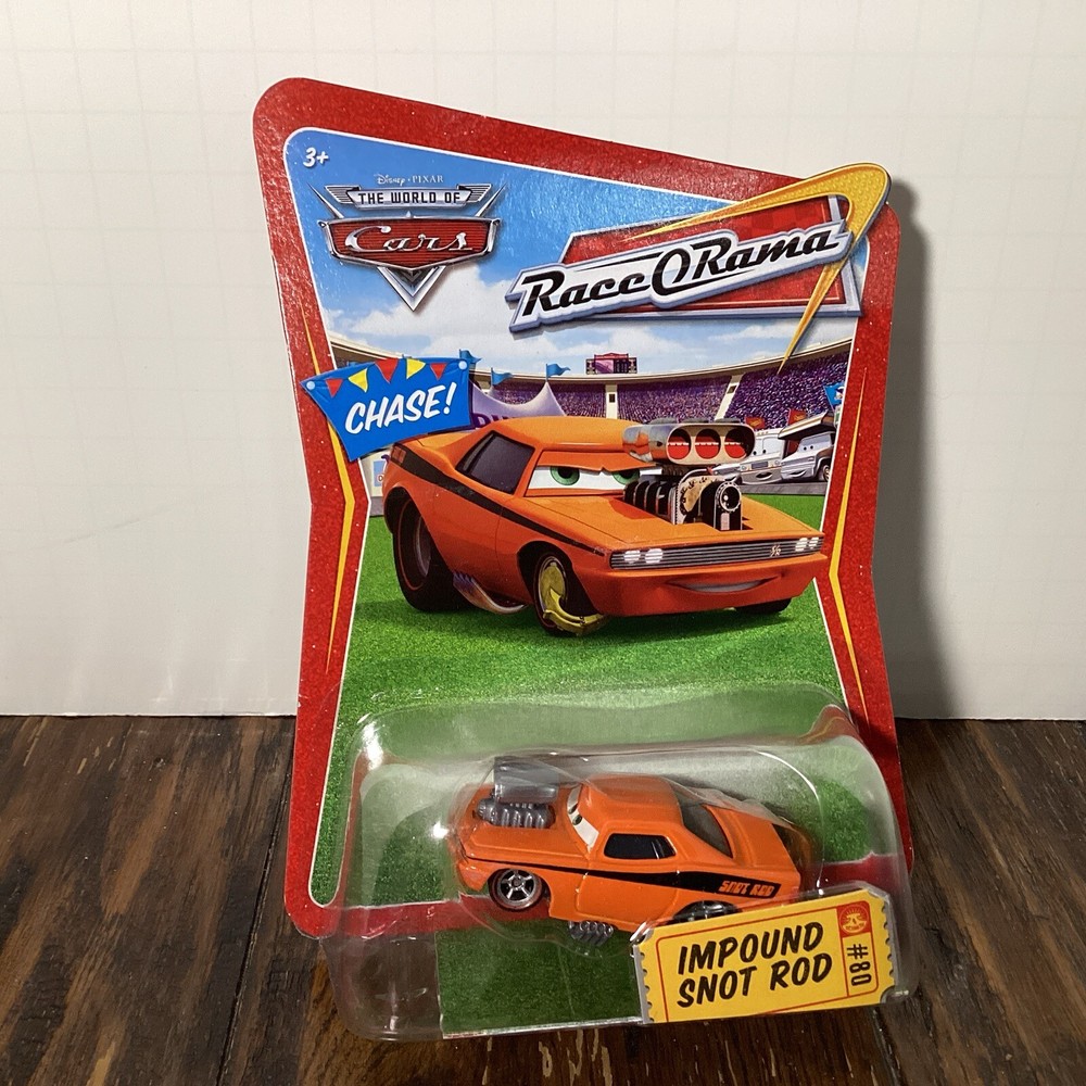 New Disney‘S Pixar Race O Rama Cars Impound Snot Rod Car Toy, Ages 3 And Up