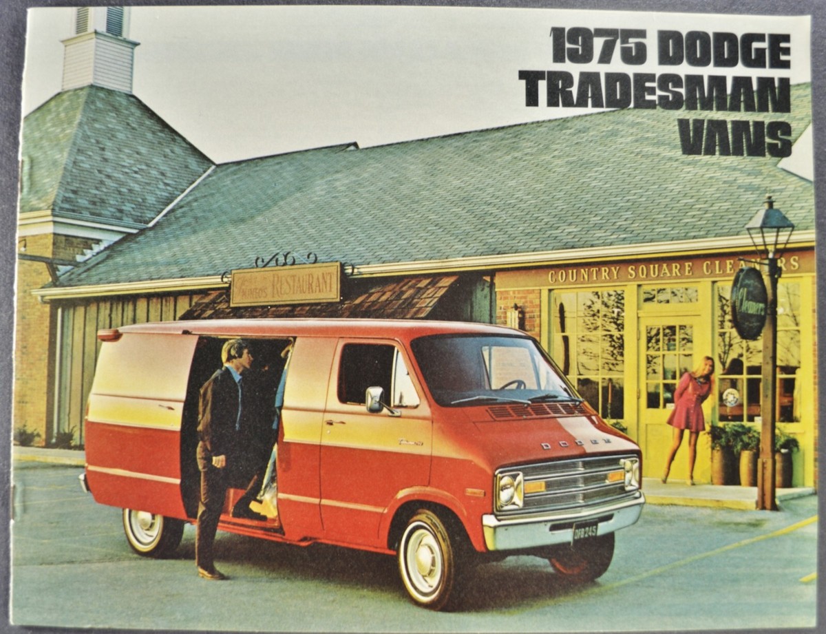 1975 Dodge Tradesman Van Brochure Kary Van Cargo Truck Excellent