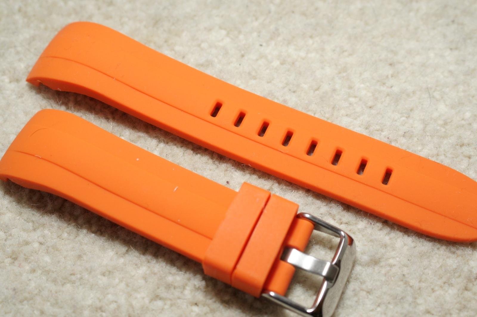 Silicona Buceo Extremo Curvo Reloj Correa Para Citizen / Seiko Deluxe Sport 22mm