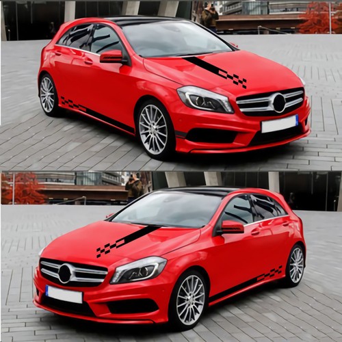 5Pcs Car Side Door Body Hood Rearview Mirror Decal Stripes Sticker Racing L5M2 - Picture 4 of 8