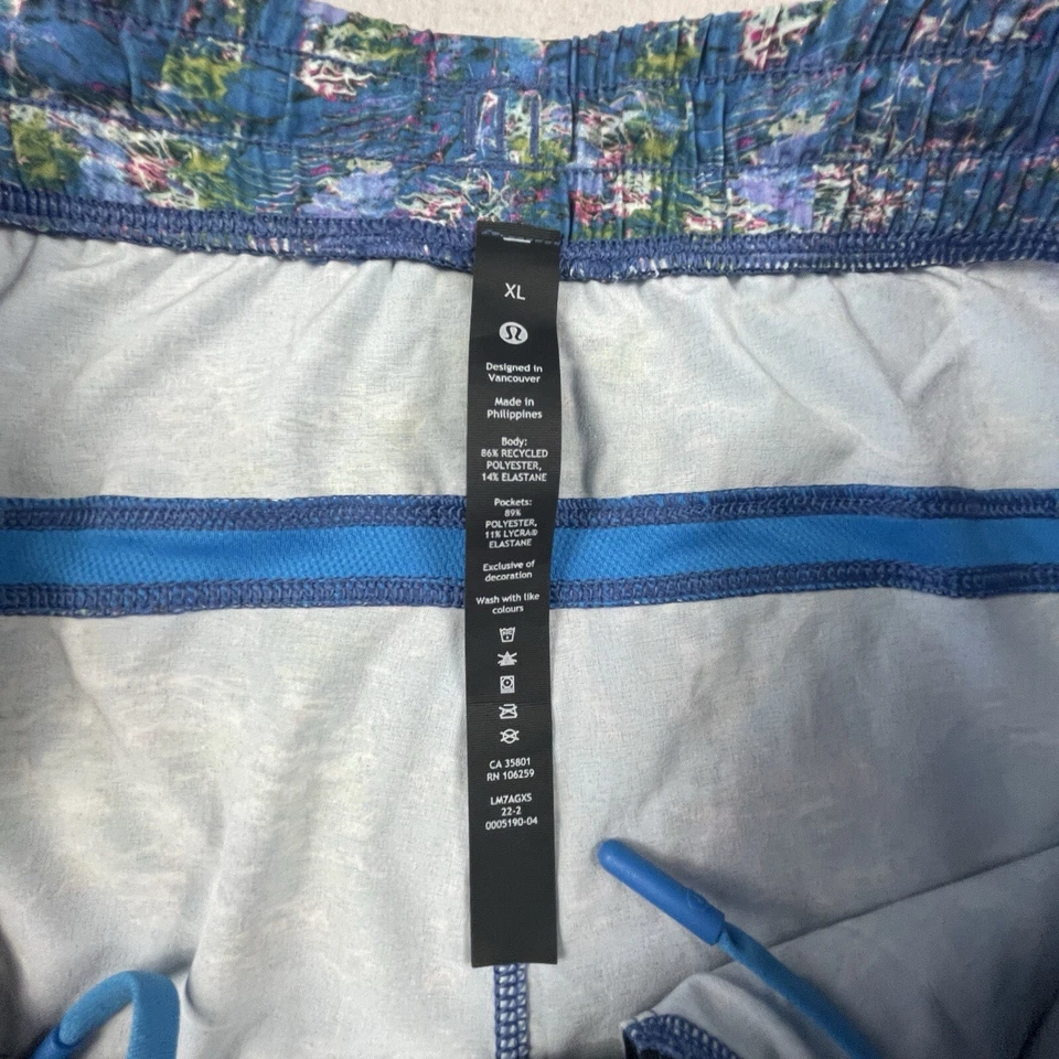 Lululemon Mens Shorts XL Blue Pace Breaker Polyester Stretch Yoga Zip Swim Sport - Image 2 of 4
