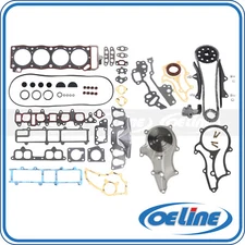 Head Gasket Set Timing Chain Kit for 85-95 Toyota 22R 22RE w/ Water Pump