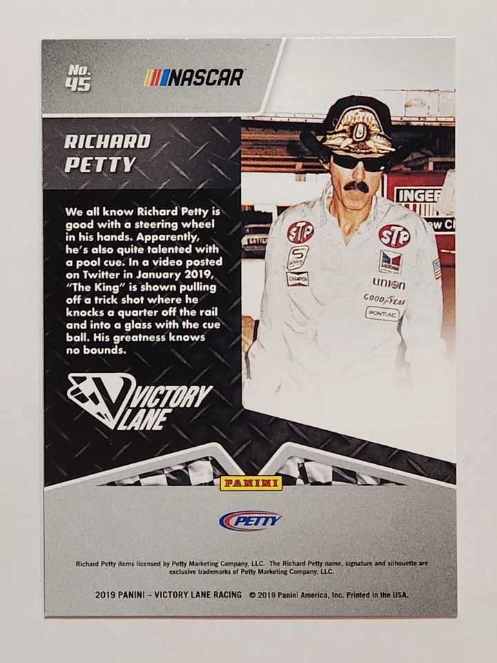 2019 Panini Victory Lane NASCAR Racing Base #45 Richard Petty - Image 2 of 2