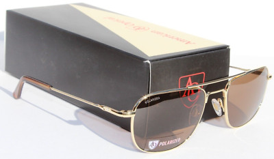 AMERICAN OPTICAL Checkmate POLARIZED Sunglasses Gold/Brown ST HA BNN-P NEW