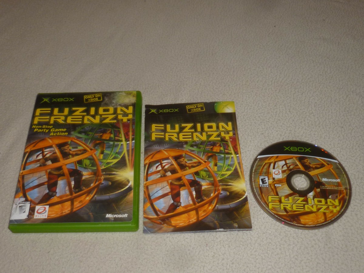 XBOX VIDEO GAME FUZION FRENZY COMPLETE W CASE & MANUAL MICROSOFT