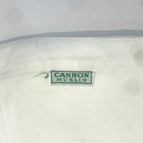 Vintage Cannon Muslin Twin Flat Sheet Eyelet Lace Trim Rose Cotton 64” x 92” - Picture 8 of 13