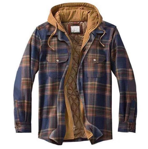 Men Plaid Work Jacket Lumberjack Hooded Flannel Shirt Sherpa Warm Hoodie New - Picture 21 of 76