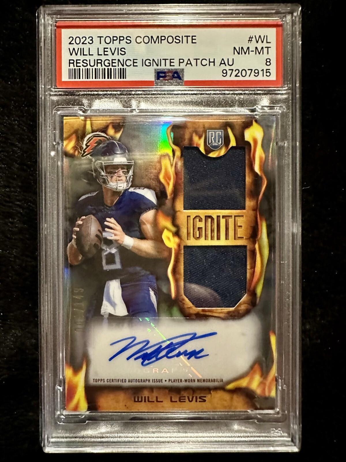 Will Levis Patch Auto /149! 2023 Topps Composite #RIRPA-WL Resurgence Ignite RPA