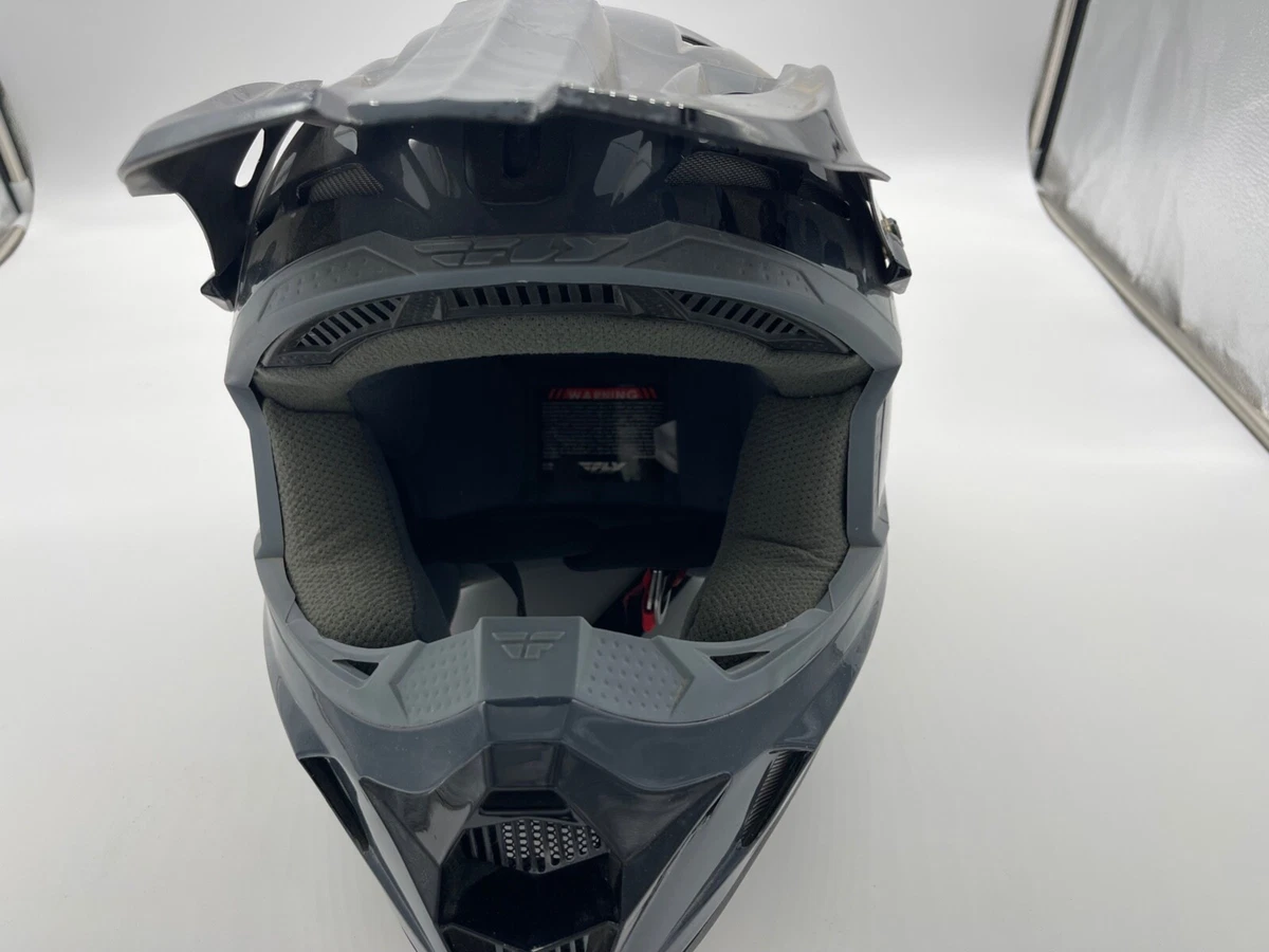 Fly Racing Kinetic Burnish Helmet SIZE YS Grey Black Large eBay