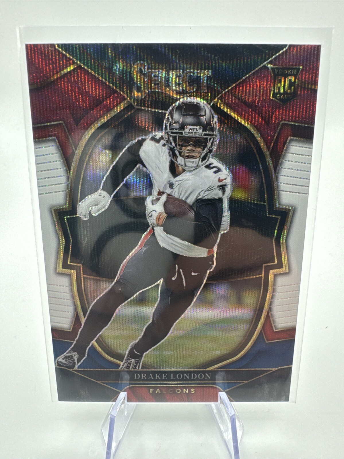 2022 Panini Select #35 Drake London Rookie Tri-Color Prizm #/249