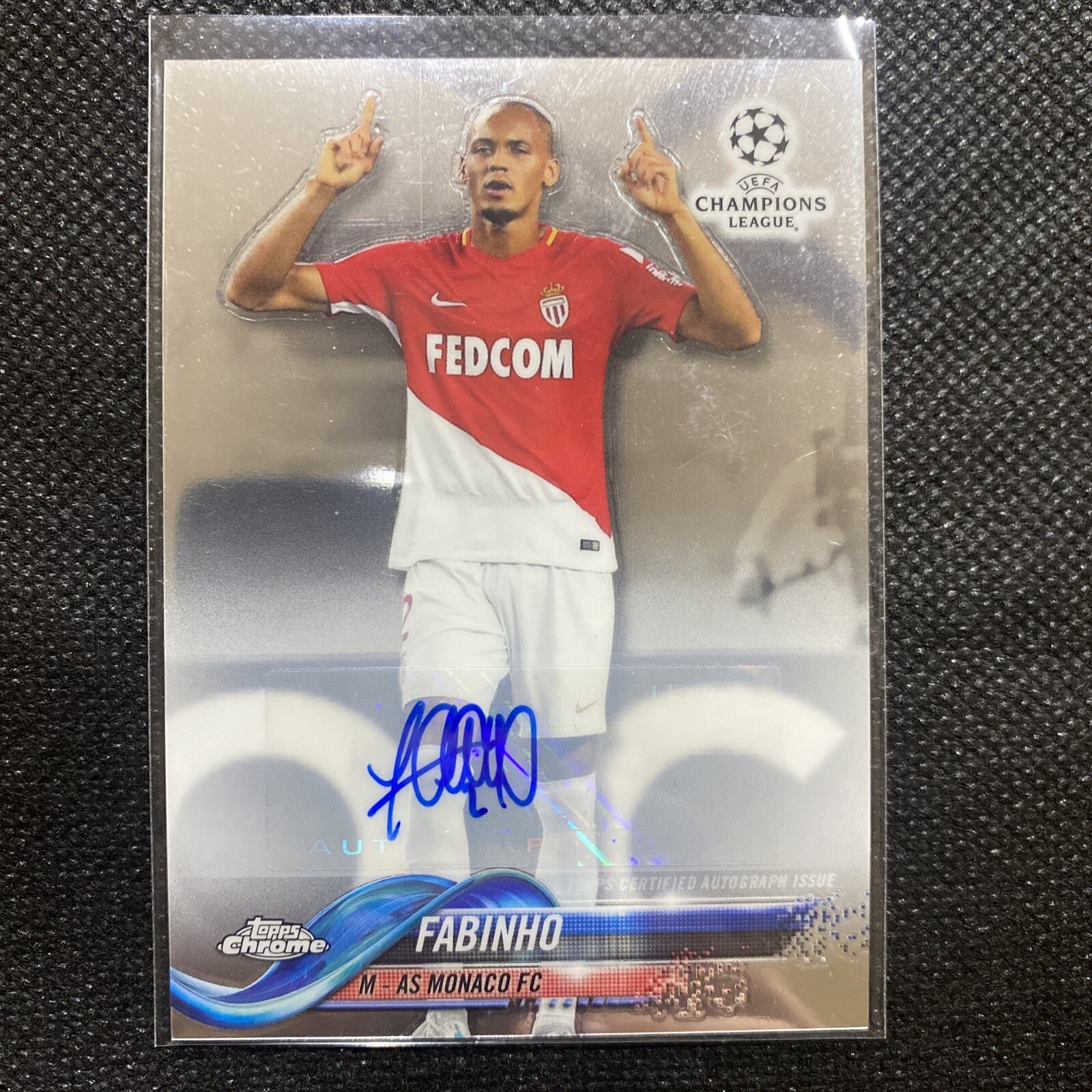 2017-18 Topps Chrome UCL Fabinho Auto Monaco Liverpool Brazil