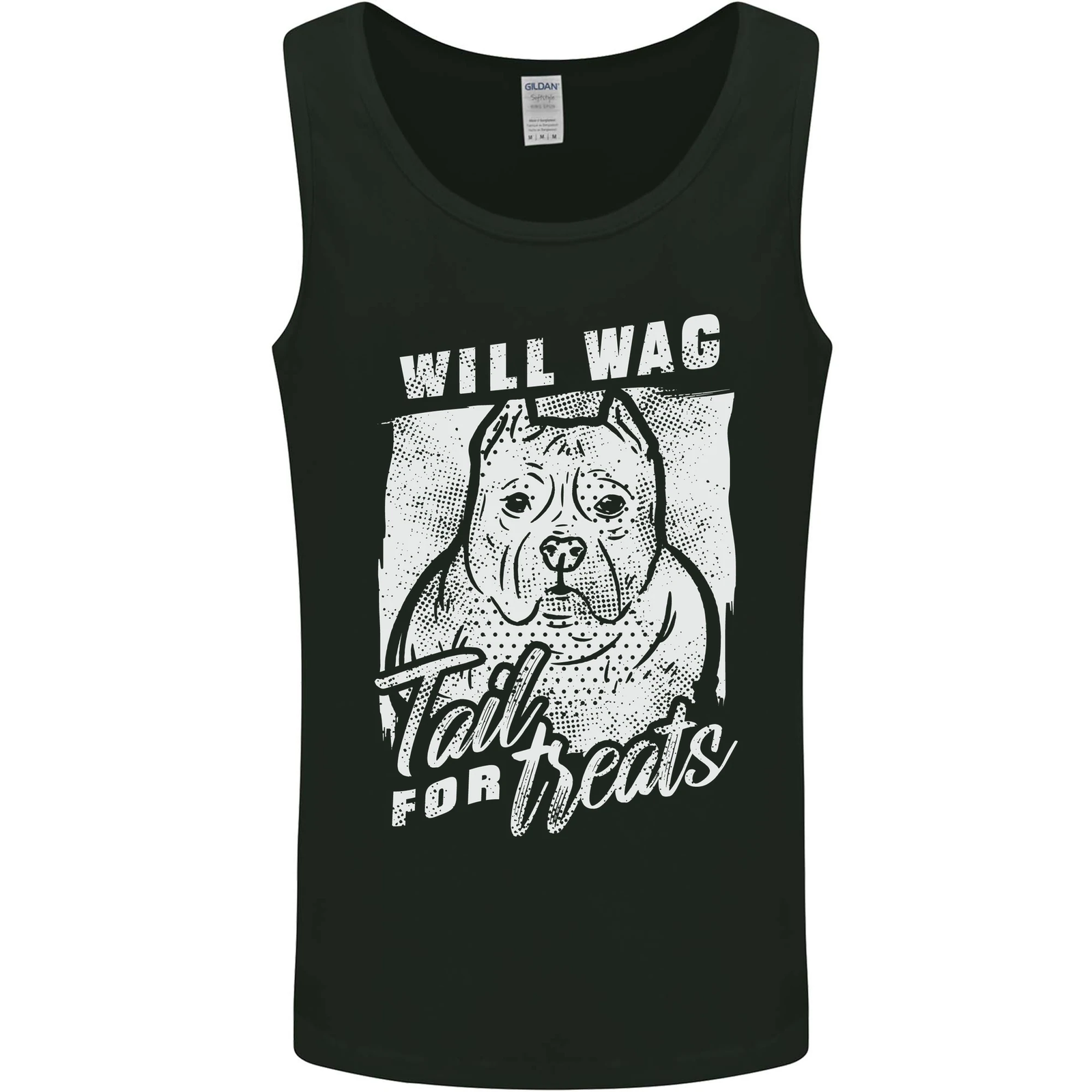 Staffordshire Terrier Wag For Treats Funny Mens Vest Tank Top