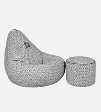 Bean Bag Chair Cover with footrest Without Beans Organic Cotton XXL Home Decor