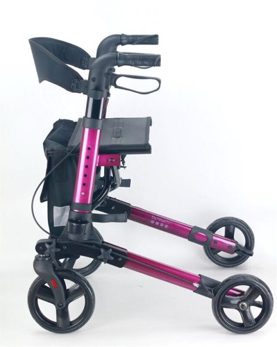 Mobility Rollator Walking Frame with Seat Back Bag Aluminium lightweight - Picture 2 of 11