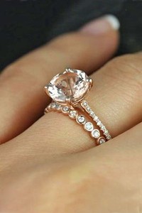 14k Rose Gold Over Round White Diamond Engagement Bridal Set Wedding Image Is Loading 14k Rose Gold Over Round White Diamond Engagement