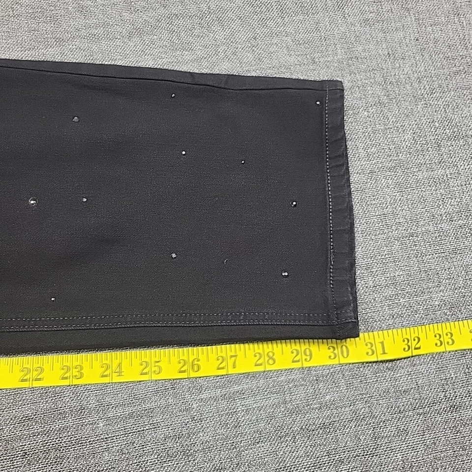 Pantalones de mezclilla Isaac Mizrahi Live True estrás talla alta 10T negros con bolsillos Foto 4 de 4