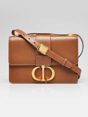 Christian Dior Brown Calfskin Leather Montaigne 30 Flap Bag | eBay