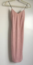 Windsor Blush Pink Black Straps Sleeveless Faux Suede Women's Midi Dress Size XS