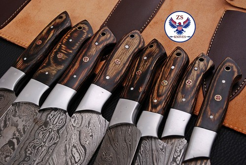 CUSTOM HANDMADE FORGED DAMASCUS STEEL CHEF KNIFE SET KITCHEN KNIVES SET - ZS 46 - Picture 3 of 3