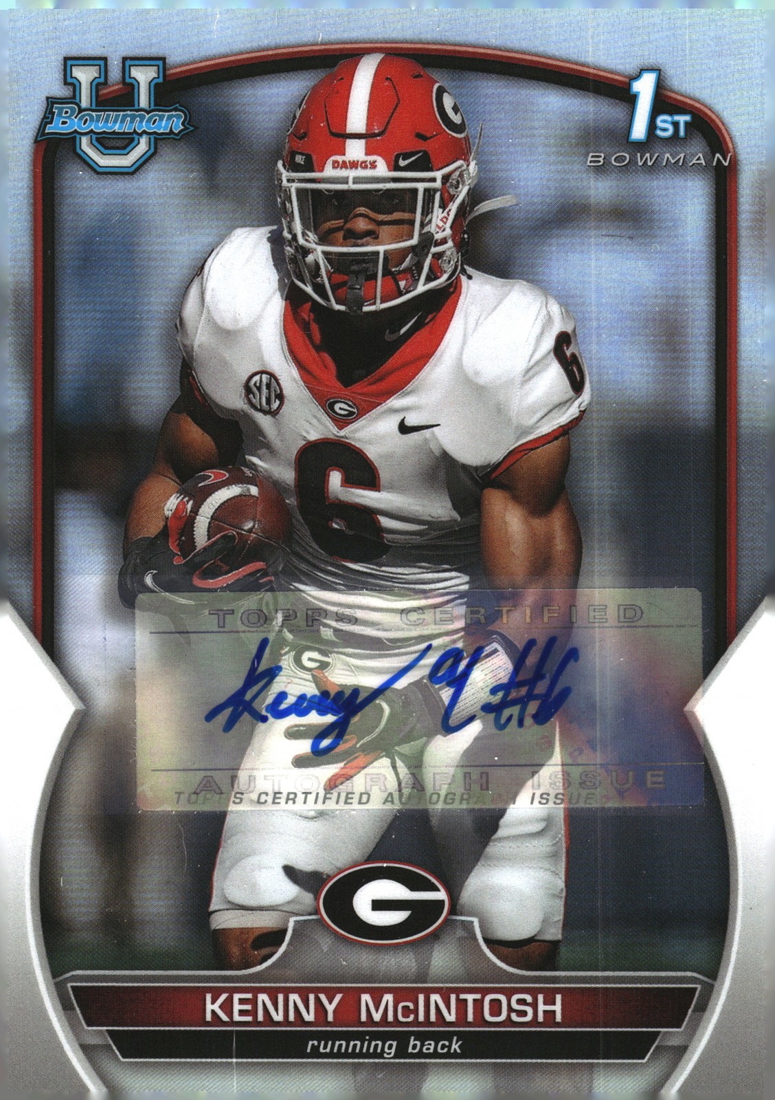 2022 Bowman University Chrome Kenny McIntosh #44 Prospect Auto Refractor 446/499