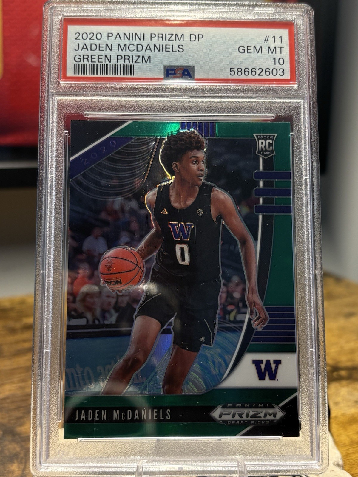 2020 Panini Prizm Draft Picks Jaden McDaniels Green Prizm PSA 10