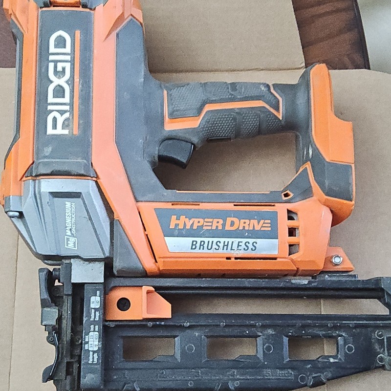 RIDGID HyperDrive Brushless Cordless Battery Nail Gun Orange/Black/Gray