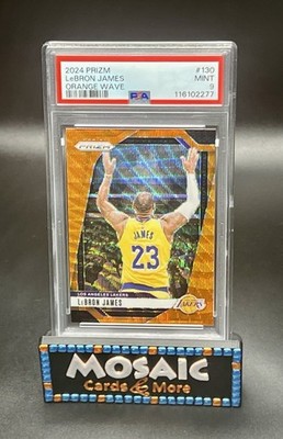 2024-25 Panini Prizm LeBron James Orange Wave SP /60 PSA 9 MINT