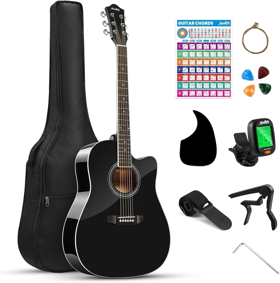 Complete Guitarra Acustica Set with Chord Poster - Black - Image 3 of 4