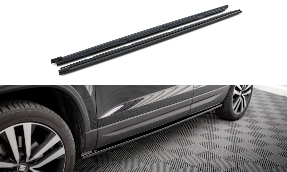 Bas de caisse Seat Ateca Mk1 Maxton noir brillant pour un look sport
