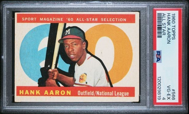 1960 Topps #566 Hank Aaron PSA 4 VG-EX  BRAVES All-Star