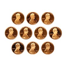 1990-1999 S Lincoln Memorial Cent Gem Deep Cameo Proof Coin Run 10 Coin set