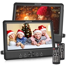 Dual Screen 10.5" Portable DVD Players for Car - 5-Hour Battery, USB/SD Support