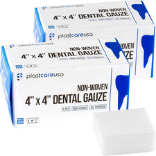 400 Count 4X4 Gauze Pads - Soft 4-Ply Non Woven Sponges - Non Sterile Dental  E