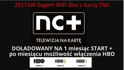 Zestaw Dekoder Karta Start+ 1 m.  TVN Polsat możliwość HBO i ELEVEN SPORTS
