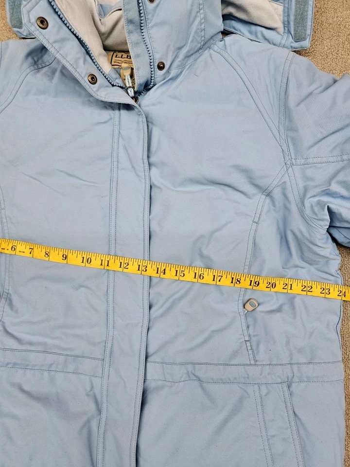 L.L.Bean Womens Parka Faux Fur Hoodie Winter Jacket L Blue Skiing Hiking  - Image 2 of 4