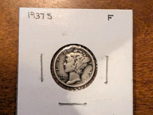 1937S Mercury Dime $0.10 90% Silver Fine F