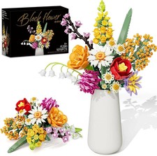 Lego Flowers Bouquet Building Set, Creative Artificial Wildflowers Botanical