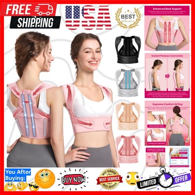 Posture Corrector for Women: Adjustable Lightweight Upper Back Brace for Neck...