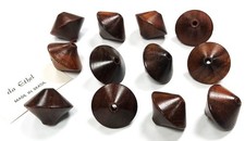 12 Vintage Genuine Brazilian Iron Wood Large Smooth Saucer Spacer Beads L664D