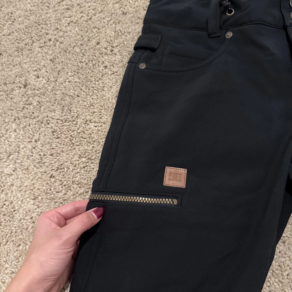 DC Shoes Mujeres Snowboard VIVA Pantalones Medianos Negros Impermeables Esquí Softshell Acampanado Foto 3 de 4