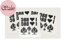 5 Sheets of Temporary Tattoos I Love BBC and Qos Queen of Spades 30 Total Tattoo
