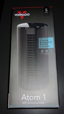 Vornado ATOM 1 Compact 360° Oscillating Tower Air Circulator Fan 4-Speed NEW