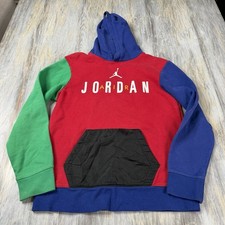 Air Jordan Hoodie Boys XL 13-15 Yrs Colorblock Red Green Blue Yellow Sweater