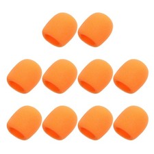 10pcs Microphone Foam Covers, 40mm (1.57") ID 10mm (0.39") Thickness, Orange