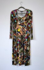 SAHARA Size M Multicoloured Balloon Swing Jersey Dress With Pockets