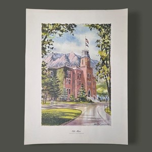 Vintage Old Main University Colorado Campus Print Signed James McBride Ltd Ed