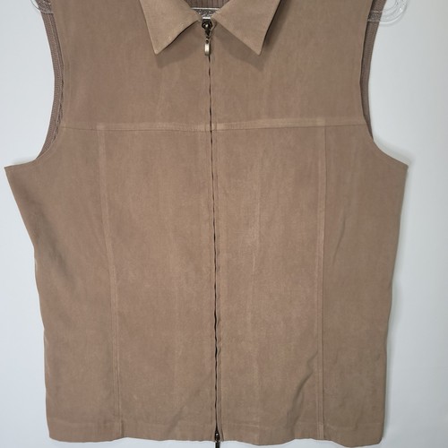 Notations Knit Back & Soft Shell Front Full Zip Collared Vest Women's Sz XL - Picture 6 of 16
