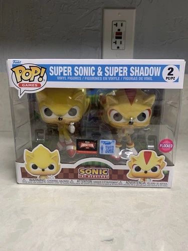 Funko Pop! Super Sonic & Super Shadow 2 Pack Flocked Target Con Exclusive