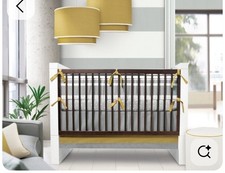 Oilo Stone And Citron Crib Bedding Set Gray