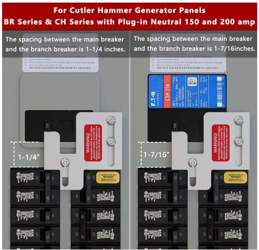 Generator Interlock Kit for Cutler Hammer Generator Series EAT-PN200, New
